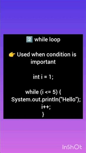 While loop || learn Java || #java #trending
