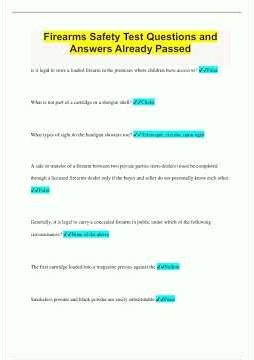 Firearms Safety Test Questions and Answers Already Passed735