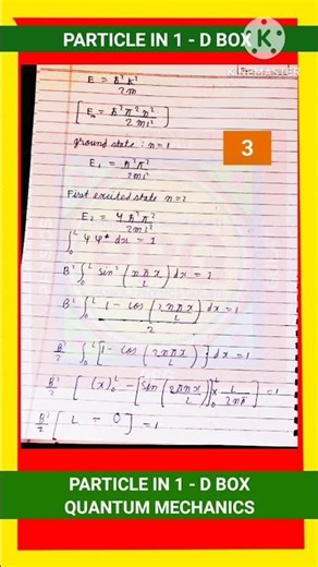 INFINITE POTENTIAL WELL | PARTICLE IN ONE DIMENSIONAL BOX | PARTICLE IN 1 - D BOX QUANTUM MECHANICS