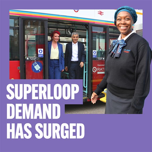 ⭕ London loves the Superloop! Yesterday, I jumped on one of our zero emission buses with Transport Secretary Louise Haigh and talked about the success of the Superloop and how investment in public transport helps deliver growth across the nation. #London #transport #Superloop | Mayor of London