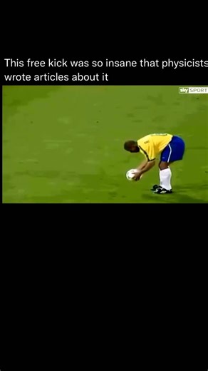 education on Instagram: "Roberto Carlos’ iconic free kick against France in 1997 (Tournoi de France) is the ultimate example of the Magnus effect. From 35 meters out, slightly right of center, he struck the ball with ferocious outside-of-the-foot spin using the valve (hardest part of the ball). The knuckle-like violent sidespin created unstable air pressure: air moved faster over one side, generating a lateral force that initially sent the ball wildly right—past the stunned wall and seemingly he