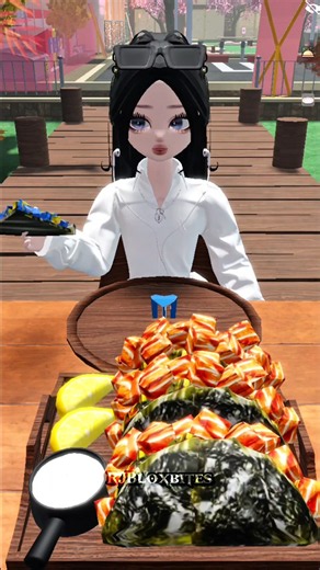 ASMR Eating Sushi Taco & Pizza Mukbang Roblox #roblox #asmr #asmreating #shorts #shortsfeed #mukbang
