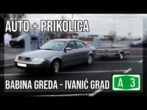 Vožnja autocestom A3: Babina Greda – Ivanić-Grad | Auto + prikolica | Timelapse