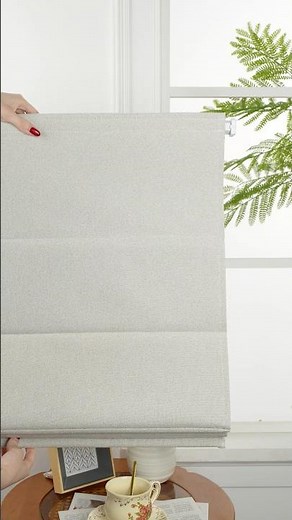 Your new favorite window treatment—the beige no-drill blackout Roman shade #homedecor #blind #home