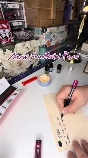 new fountain pen! can’t wait to use my other inks 🖋️ pen handmade paper from Oblation in Portland #fountainpen #fountainpentok #penandink #stationerytok #stationery