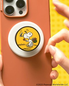 💛 Turn your phone into a classic Peanuts comic strip with the 📱 Enamel Snoopy Skip phone grip…yes, it is MagSafe 🧲 | PopSockets