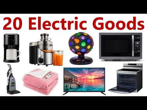 20 Electrical Appliances in English with Pictures | Learn 20 electrical items | Electrical Goods