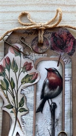 Junk journal tags. Rusted and bent metal. #junkjournalideas #scrapbooking #papercraftideas #birdtags