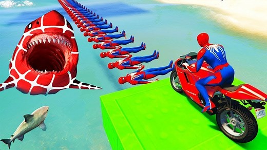 306K views · 4.4K reactions | GTA V Epic New Stunt Race For Car Racing Challenge by Quad Bike, Cars and Motorcycle, Spider Shark #135 | Gamer 007 | Facebook