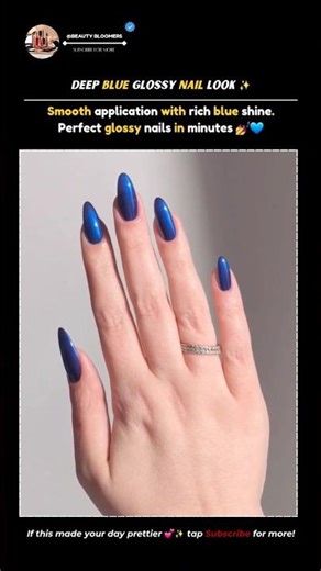 Blue Nail Paint Application | Glossy & Smooth Nail Art 💙✨ | #nailtutorial #nailart #nailpaintart