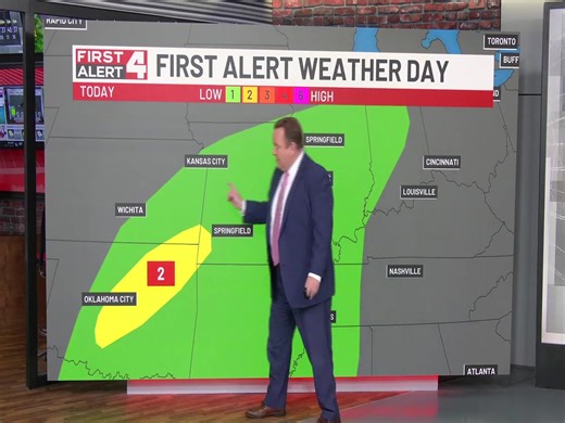 REMINDER! Today is a First Alert Weather Day! Following the scattered, light showers this morning, a secondary round of showers and storms is expected to push through the region during the late afternoon/ evening hours. This is a level 1/5 potential severe weather event. | KMOV