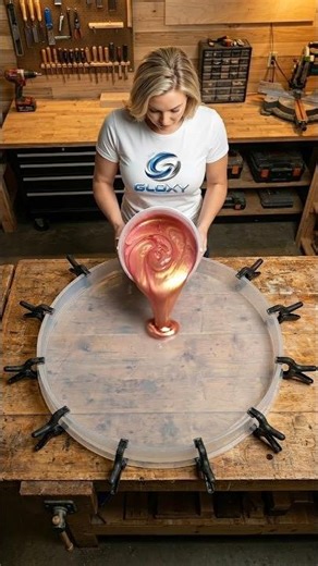 DIY Glowing Rose Resin Table Reveal 🌹✨ | Luxury Epoxy Art Furniture