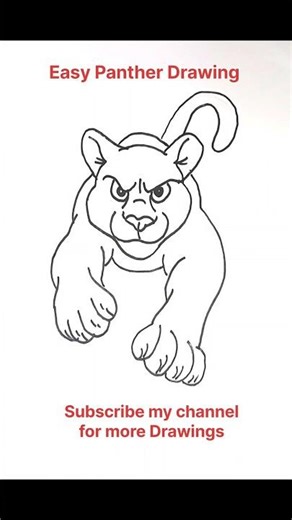 How to Draw a Panther Step by Step | Easy Panther Drawing Tutorial #shorts #art #drawing
