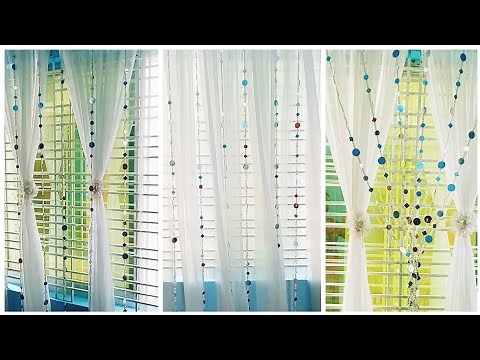 DIY Curtain decorations | How to make beaded mirror string curtain ‪@easyartscraftsbytonny‬