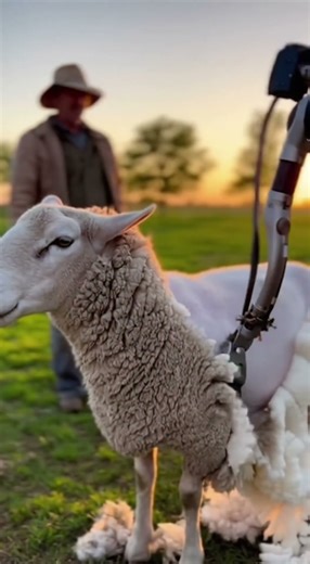 Sheep Meet Technology: Robotic Wool Cutting #ai #automation #farm