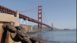 Golden Gate Bridge from Fort Point, San Francisco, California, United States of America, North America