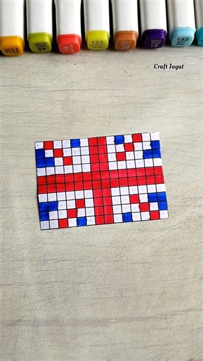 united Kingdom Flag Drawing ✍️ Pixel Art #uk #unitedkingdom #flag #pixel #pixelart #art #drawing