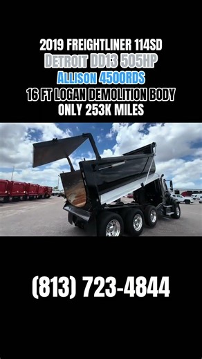 2019 Freightliner 114SD 505HP Dump Truck – 16 Ft Logan Demolition Body W High Lift Gate