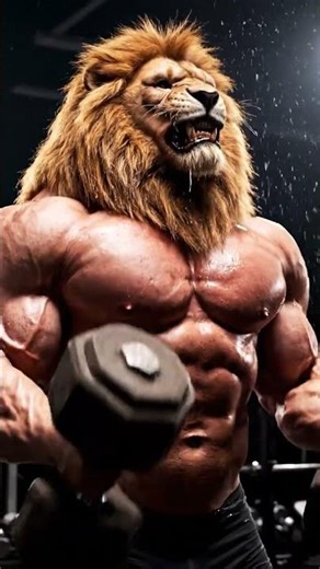 “When a Lion Becomes a Bodybuilder 🦁💪 | King of the Gym | #Shorts”