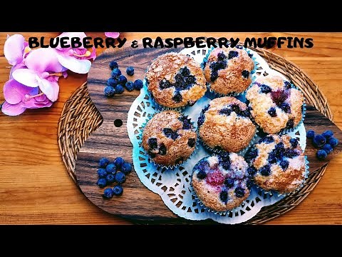 Blueberry & Raspberry Muffins ( Easy & Quick)