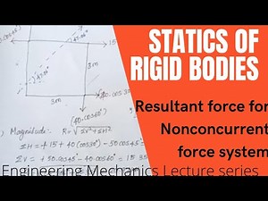 Statics of Rigid Bodies | Resultant force in Non Concurrent Force system Problem solved in Tamil |EM