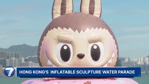 Hong Kong's inflatable parade features Elmo, Grimace