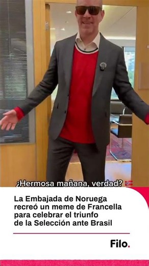 The Norwegian Embassy recreated a Francella meme to celebrate the victory against Brazil