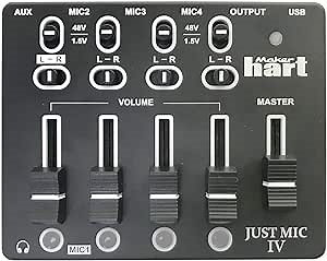 Maker hart Just Mic 4 mini Microphone Mixer 4 channels/Portable Phantom power/Audio Interface
