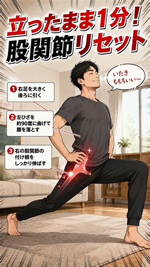 しゃがめない・靴下が履きづらい｜1分の股関節リセットで腰膝もラクに #shorts
