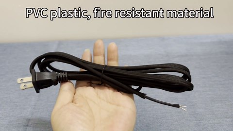 8 Feet Rayon Cloth Covered Replacement Lamp Cord with End Plug for Antique Lamp Repair DIY Project, SPT-1 Electric Wire,18 AWG, Stripped Ends,2 Pack,Black Color