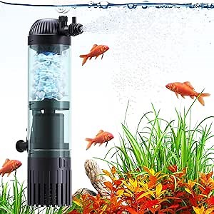 SEAOURA Submersible Aquarium Filter 20-50 Gallon Fish Tank Filter with Fluid Bed and Biochemical Sponge, Aeration System 165 GPH Water Pump, Ultra-Quiet, for Saltwater and Freshwater