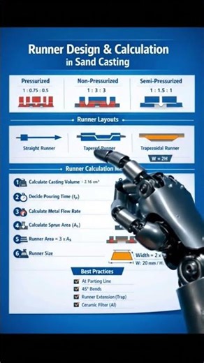 Runner design in casting by robot