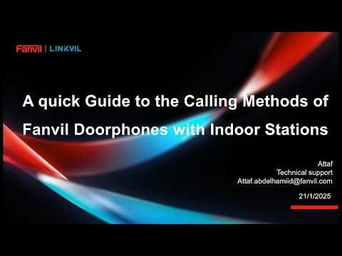 Fanvil Technical Training—A quick guide to the calling methods of Fanvil doorphones with indoor stat