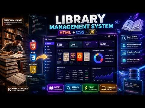 📚💻Part-2 Library Management System Using HTML, CSS & JavaScript | Complete Web Development Project.