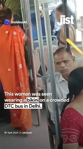 572K views · 859 reactions | A video viral on social media platform X showed a woman in a bikini entering a bus. As the woman enters the bus, she is confronted by a woman who asks her if she is alright. However, the woman in bikini argues with the woman, shows the video. #bus #bikinibus #DTCbus #viral #socialmedia #bikini | Jist | Facebook