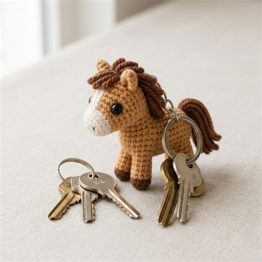 Crochet House Key Chain Pattern PDF, Mini Horse Amigurumi Bag Charm , Cute Animal Key Chain Instant Download - Etsy