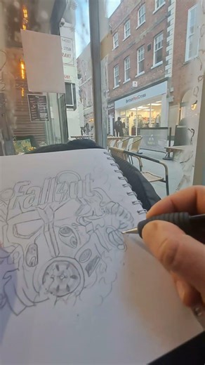 Fallout fanart #pencil #sketch #drawing #practice #art