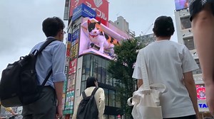 Vidéo. Un immense chat en 3D salue les passants au Japon