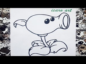 Como dibujar al lanza guisantes de plantas vs zombies | how to draw peashooter pvz