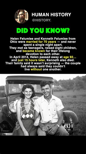 They Stayed Together For 70 Years #history #facts