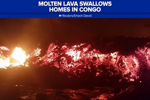 3.4K views · 19 reactions | Lava from the Mount Nyiragongo eruption slowly spread to the city of Goma in the Democratic Republic of Congo. Thousands of residents fled on foot as the government urged them to evacuate. Get updates via Viber: https://bit.ly/36uQLSo Join us on Telegram: https://t.me/onenewsph | ONE News | Facebook