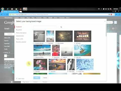 How to change themes/background in gmail with own photos
