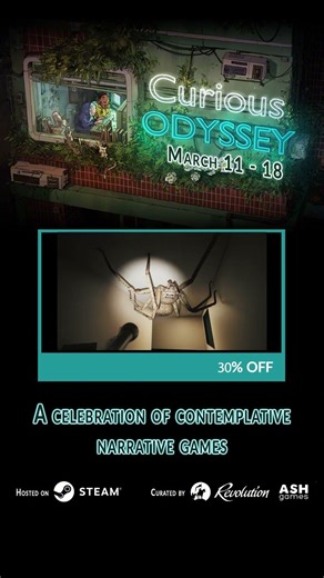 Get Huntsman at 30% off as part of Curious Odyssey #indiedev #indiegame #horrorgame #gaming #spider