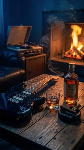 Smoky Whiskey Blues Night 🥃 Slow Blues Guitar by the Fireplace for Deep Relaxation