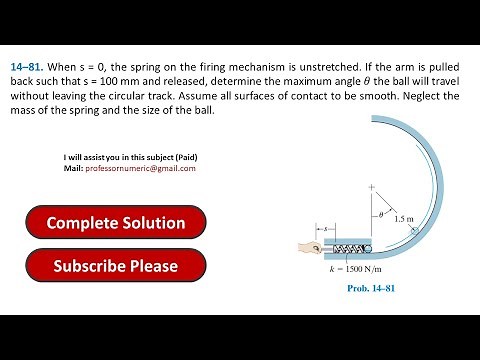 14–81. When s = 0, the spring on the firing mechanism is unstretched. If the arm is pulled back