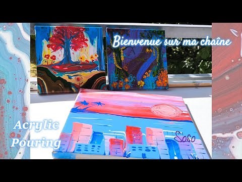 ACRYLIC POURING– Présentation de la chaîne Les Poupougraphies de Soso | FLUIDART et COULEURS🌺 💜