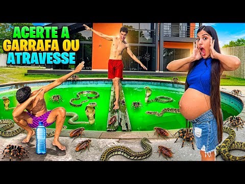 Hit the bottle while standing or cross the Chernobyl pool *I fell