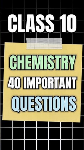 Top 40 Chemistry IMP Questions Class 10 | 2026 Boards | #shorts #short