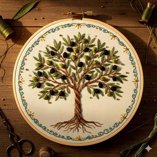 Olive Tree Hand Embroidery Pattern: Beginner DIY (digital PDF) - Etsy