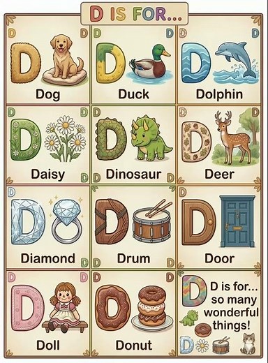 D is for Dog, Dinosaur & More! 🦖 | Learn the Letter D Story & Song for Toddlers and Preschool Kids